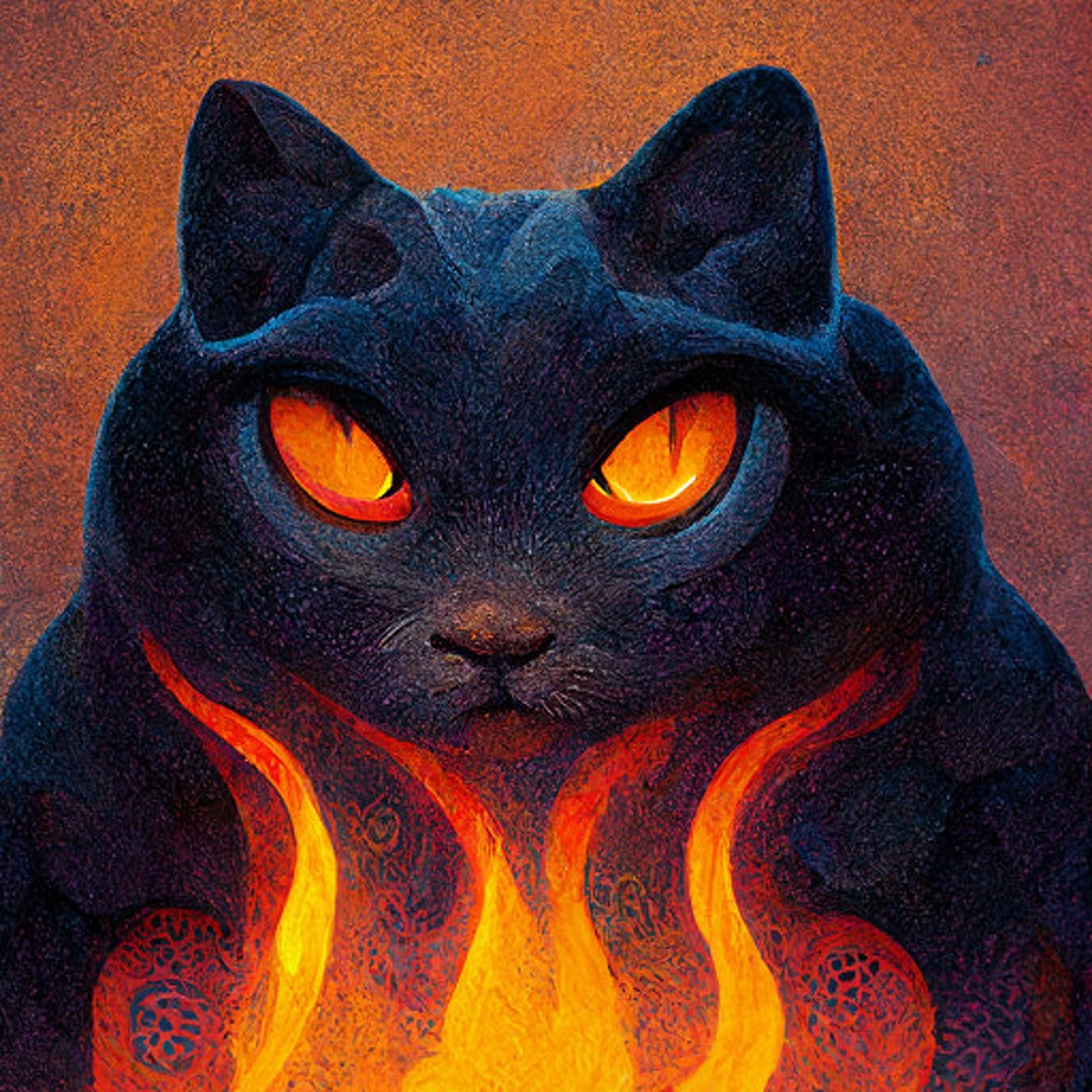 Kitty Element Fire Elemental Kitty - Etsy