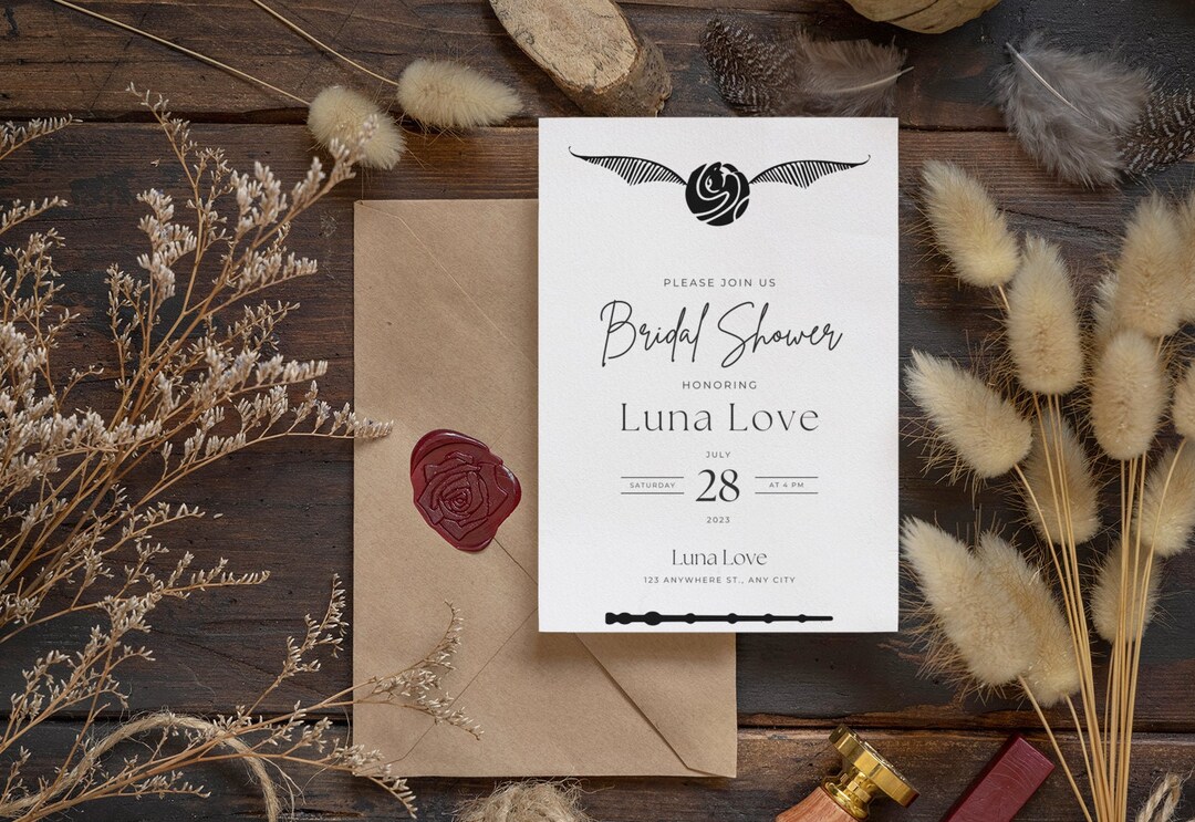 Harry Potter Inspired Bridal Shower Invite Bridal Shower Digital ...