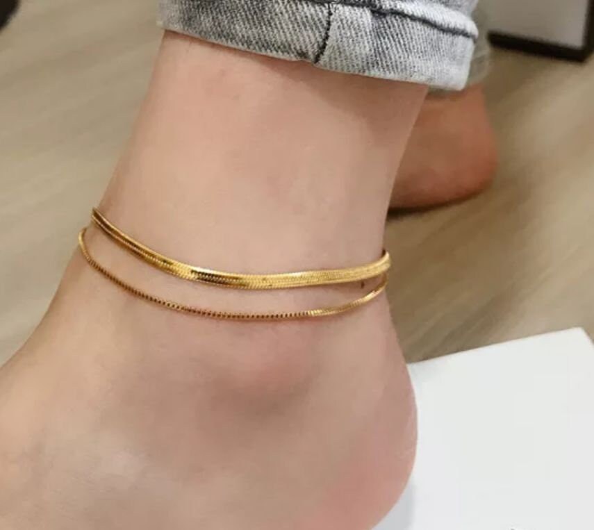 Pure Gold Anklet Etsy Australia