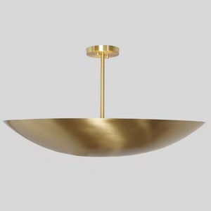 Mid Century Ceiling Brass Flush Mount Fixture Pendant 6 Light Brushed Brass Sputnik Chandelier Light Fixture Handmade Premium Quality