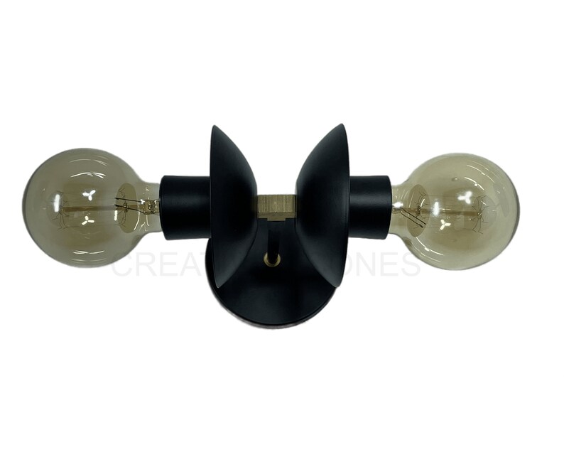 Wall Sconce Matte Black Brass Lamp Light Fixture Stilnovo Style Mirror Contemporary Scones Handmade for Living Room Bathroom Kitchen