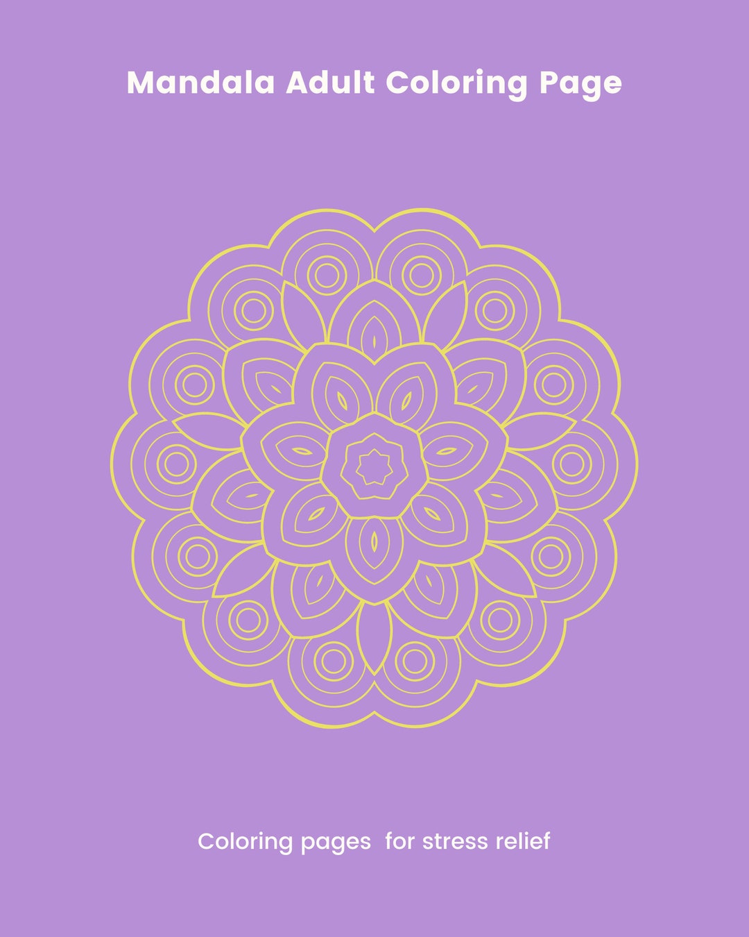 Relaxing Basic Mandala Coloring Book for Adults, Printable PDF, Stress ...