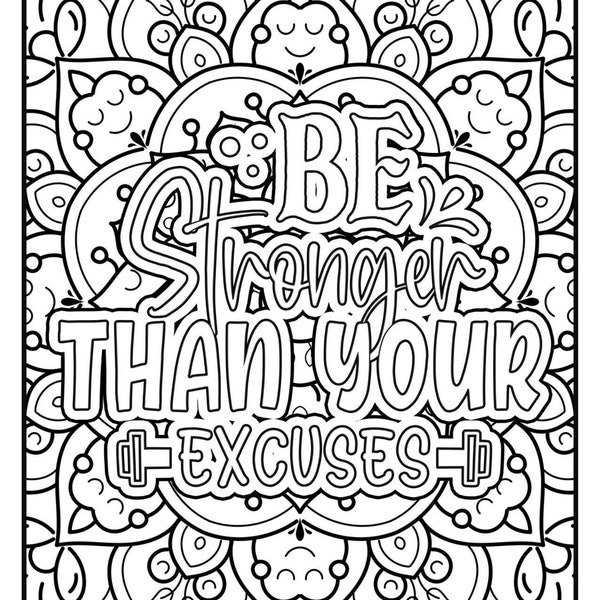 Motivational Coloring Pages, Printable Inspirational Quotes Coloring Book, Adult Coloring Pages | gift for her | mindfulness coloring