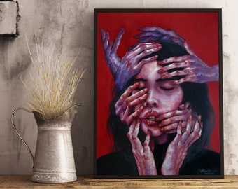 Personal Space Acrylic Painting, Poster, Painting Print, Wall Art