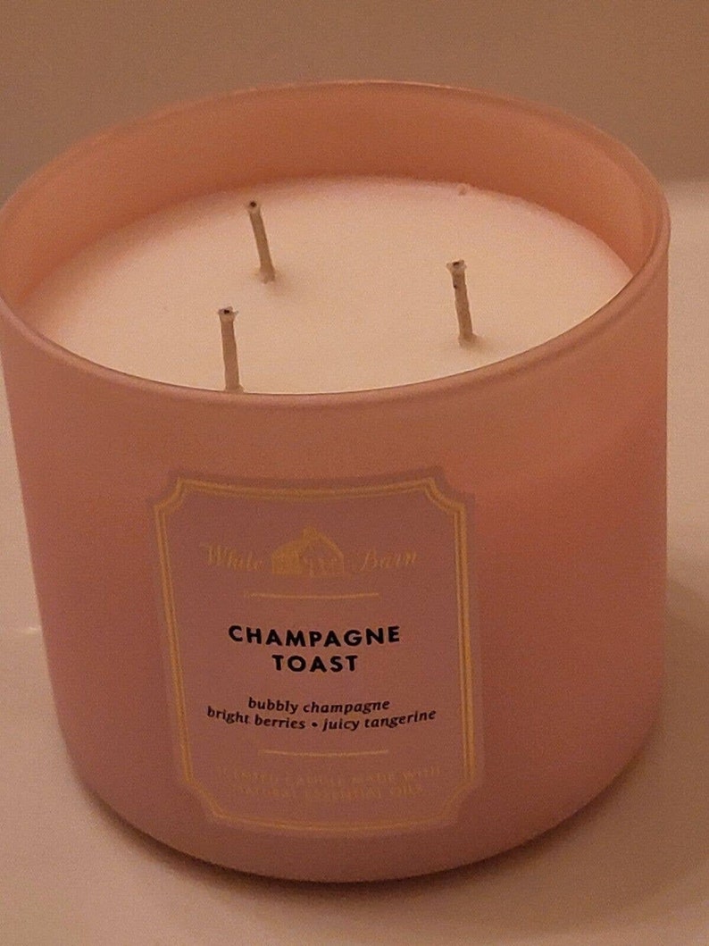 Bath and Body White Barn Champagne Toast 3wick Candle Etsy