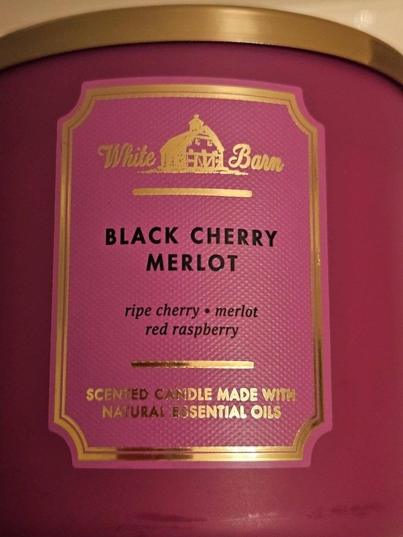 Bath and Body Works White Barn Black Cherry Merlot 3wick Etsy