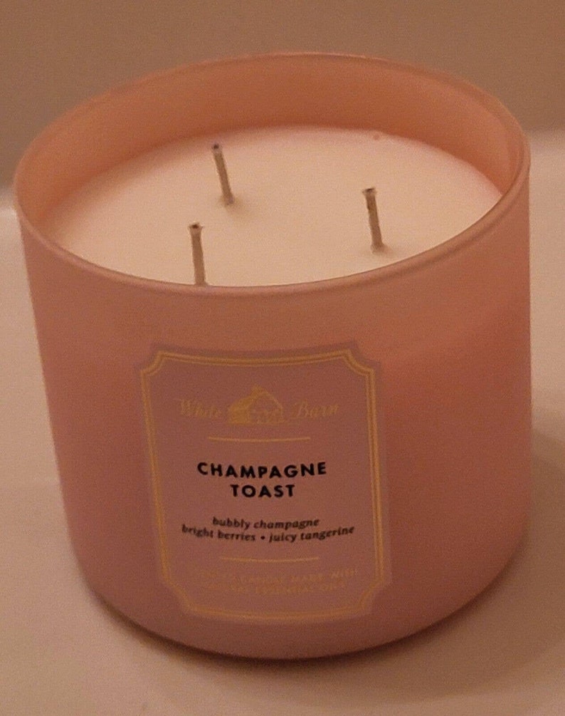 Bath and Body White Barn Champagne Toast 3wick Candle Etsy