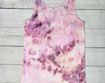 May include: A pink, purple and white tie-dye tank top with the text "Old Navy" on the front.