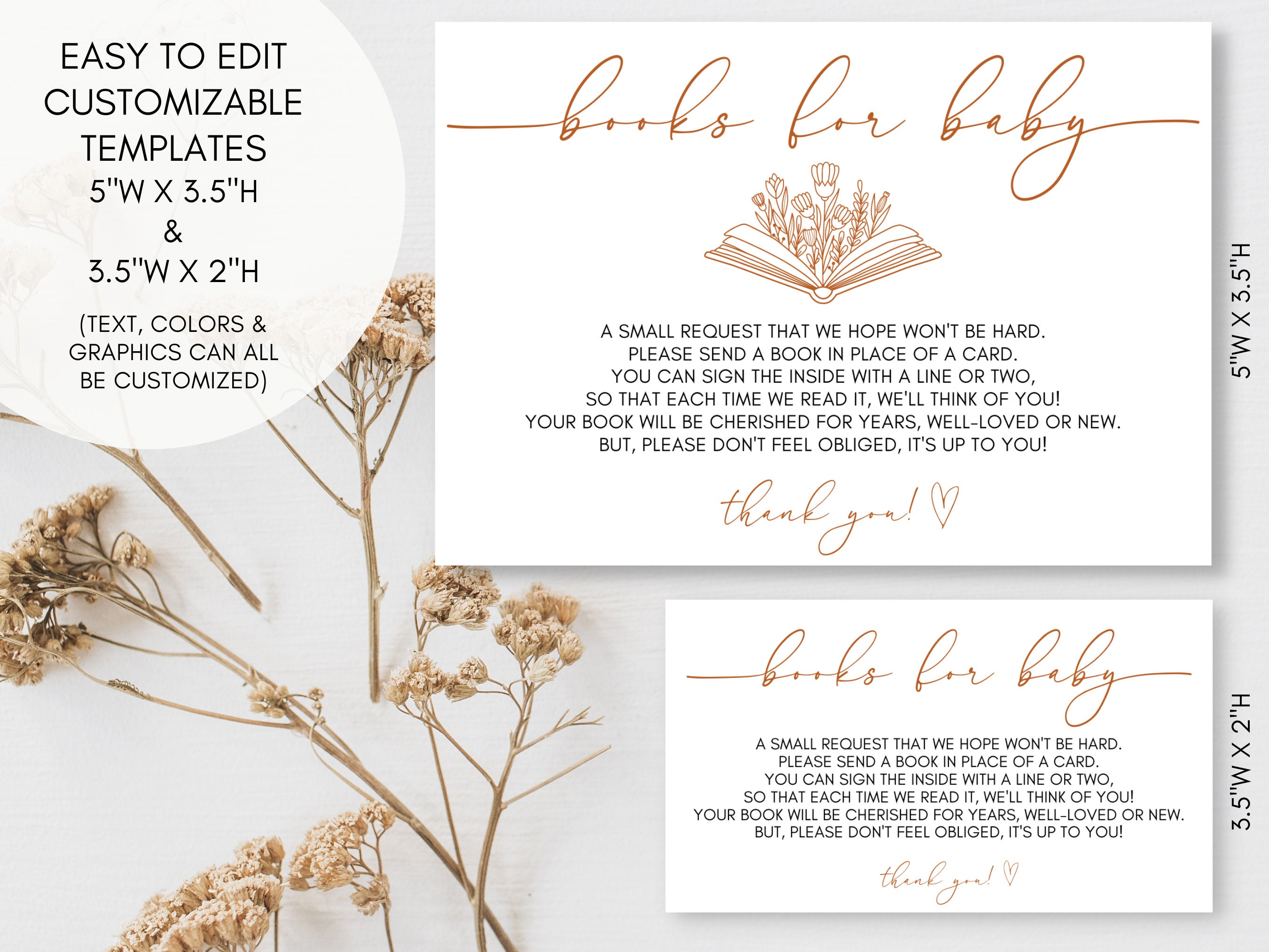 Baby Shower Books for Baby Request Card Instant Download Digital ...