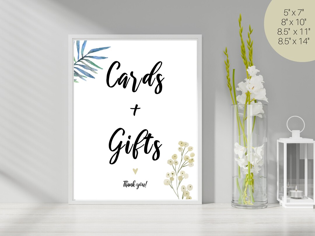 Cards and Gifts Digital Printable Sign | Wedding Bridal Baby Shower ...