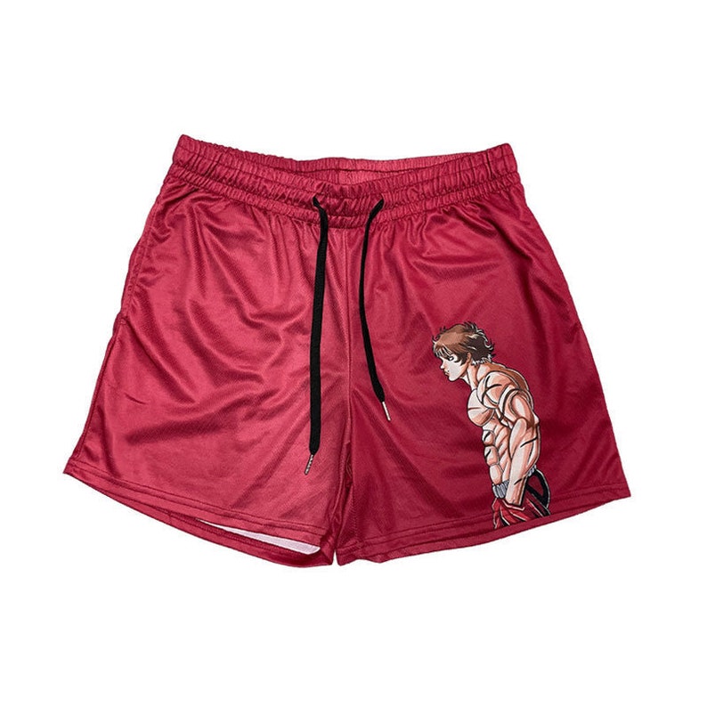 Baki Hanma Ultimate Gym Shorts Black Red Anime Shorts Etsy