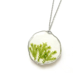 Pressed Fern Necklace, Preserved Nature Jewelry, Dried Leaf Pendant, Handmade Greenery Jewlery