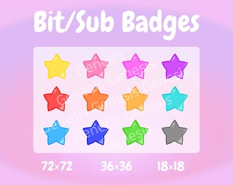 Star Bit/Sub Badges | Twitch Badges | Ready to use