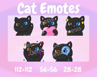 Black Cat Emotes | Twitch or Discord Emotes | Ready to use