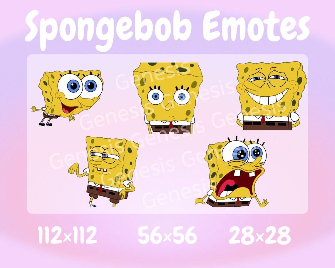 Spongebob Emotes Twitch Kick or Discord Emotes Ready to - Etsy