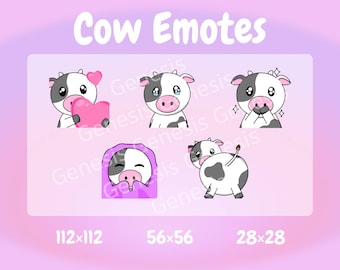 Cute Cow Emote Bundle | Twitch Emotes, Animated Emotes and Badges | Ready to use