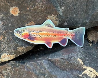 Rainbow Trout Sticker: Waterproof Vinyl Decal - 5" x 2"
