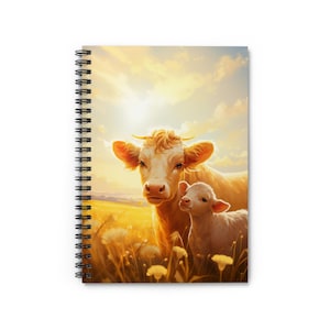Charming Cow Spiral Notebook - Perfect for Animal Lovers, Journaling, Gift for Her, School Supplies, Nature-Inspired Stationery