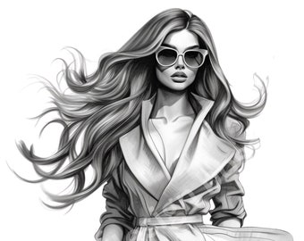 Mode meisje clipart, mode clipart, baas dame clipart, mode illustratie, meisje clipart, mode meisje PNG