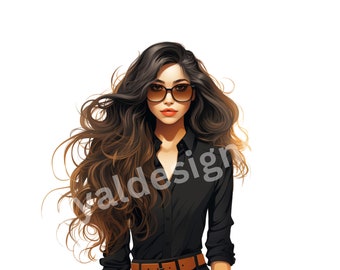 Fashion Girl Clipart, Fashion Clipart, Boss Girl Clipart, Fashion Illustration, Girl Clipart, Fashion Girl PNG,