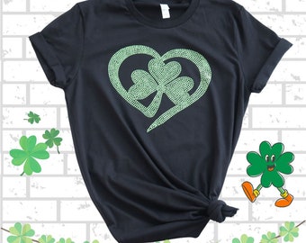 Bling St Patricks Day Shirt, Rhinestone Tshirt, St Paddys Day Shirt, Saint Patricks Day, Gift for Women