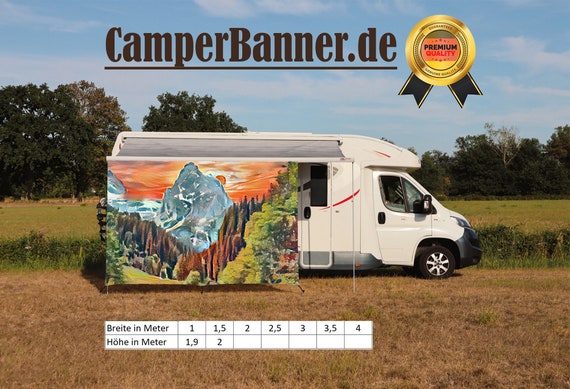 Wohnmobil Camping Sichtschutz Sonnenschutz Markisen Vorzelt Berge