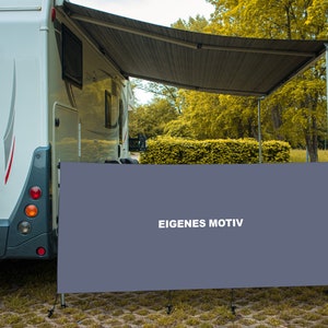 Personalisiertes Seitenbanner Wohnmobil Wohnwagen Camping Sichtschutz