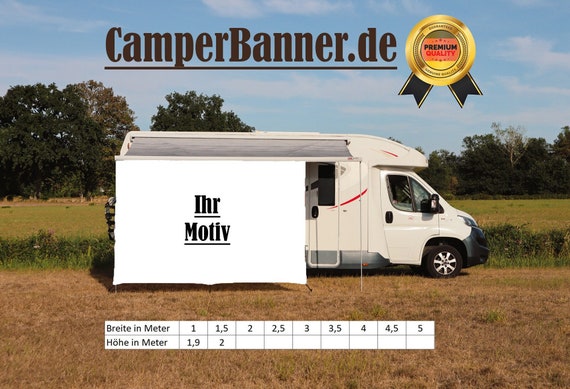 Wohnmobilbanner Sonnenschutz mit eigenem Motiv, Blickschutz