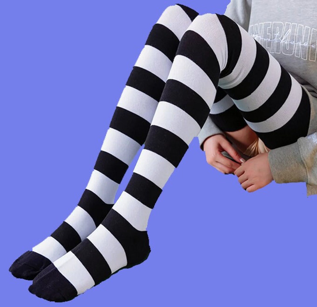 5 Pair Colorful Stripe Thigh High Sock,leg Warmers Over the Knee,winter