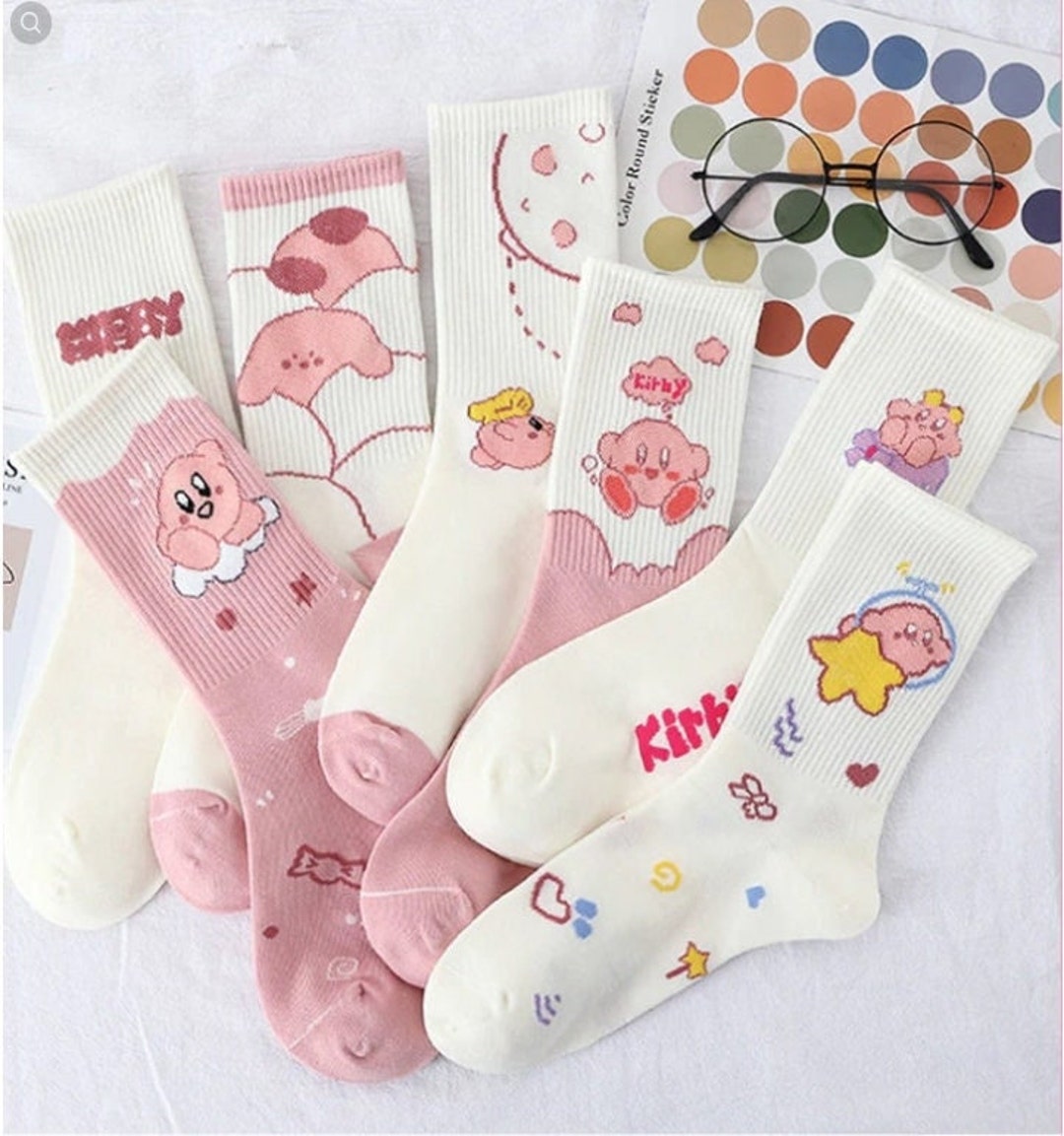 KIRBY Socks Cute Kawaii Kirby Plush Cartoon Gift for Her - Etsy
