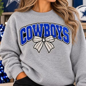 Cowboys Sequin Iron-on Patch with Bow