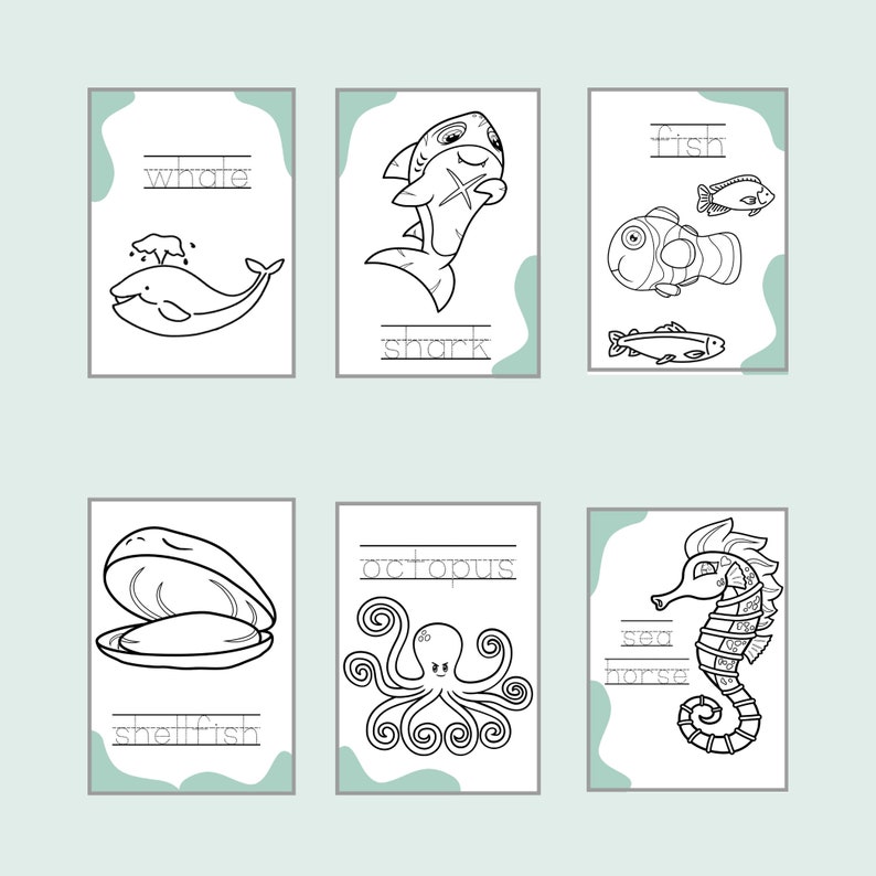 Coloring Pages for Kids Digital Coloring Book Under the - Etsy