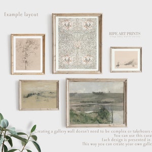 Neutral Gallery Wall Art Set of 5, Collection of Vintage French ...