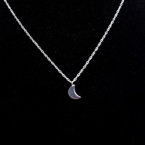 Crescent Moon Silver Necklace, Sterling Silver Moon Necklace, Silver Moon Stacking Necklace, Dainty Moon Necklace, Valentines Gift