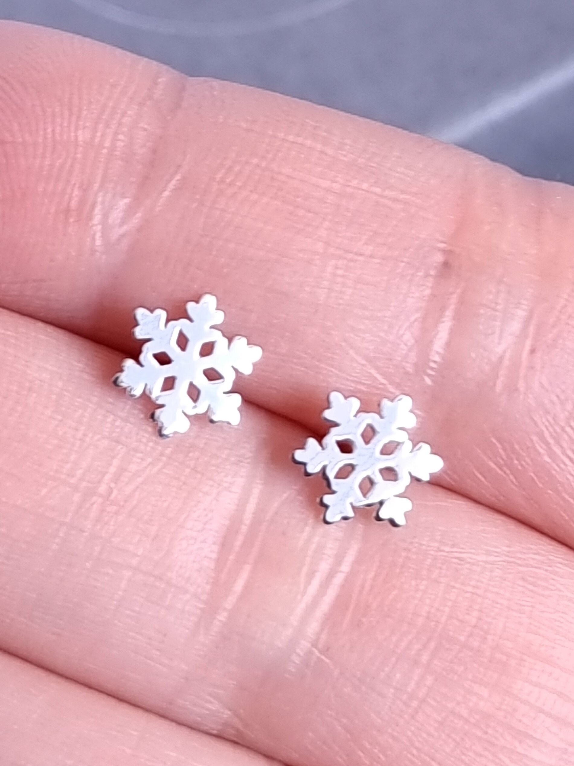 Glintara Orecchini A Perno In Argento 925 Natale - Fiocco Di Neve E Alce Con Perle, Ipoallergenici, Regalo Per Ragazze