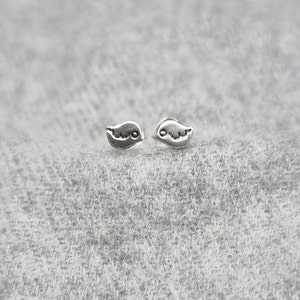 Tiny Bird Ear Studs Earrings, Silver Bird Studs, Tiny Bird Earrings Studs, Sterling Silver Earrings, Minimalist Earrings Studs
