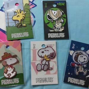 Astronaut Climb Hug Real Design Snoopy & Woodstock Dekoration Tygsigill Broderad lapp