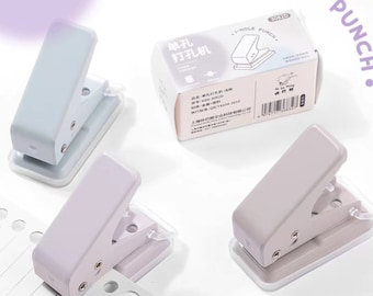 mini single hold punch light purple, pink blue