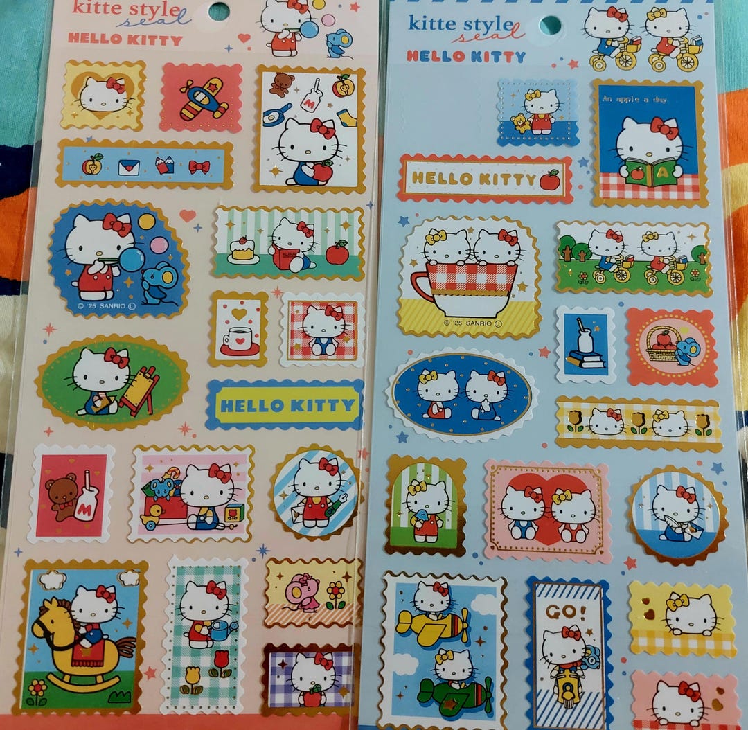 Hello Kitty Stamp Design Decoration Stickers - Etsy UK