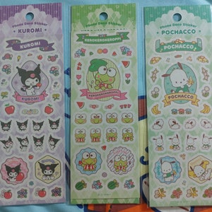 Sanrio Characters Pocket Sticker Sheet 1PC (Hello Kitty, My Melody, Kuromi,  etc)