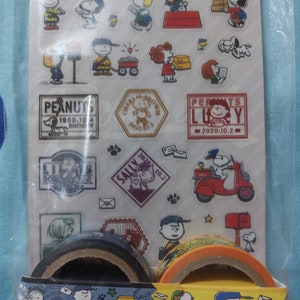 Snoopy e i suoi amici Scuolabus Asso volante Decorazione fai da te Nastro di carta 5 m x 2 Rotolo con adesivi