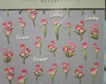 DIY Accessories Design keychain relief Nail decal antique flora rose with adhesive stickers - butterfly Rabbit bow