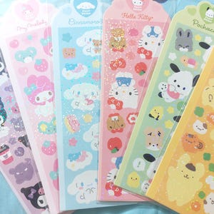 Kuromi pochacco Cinnamoroll Purin Hello Kitty Melody adesivi brillanti - cibo