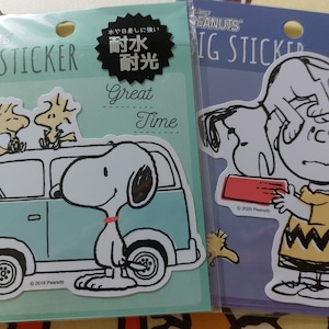 car Heart pattern Snoopy & Woodstock Decoration waterproof stickers -(10 x 9cm)