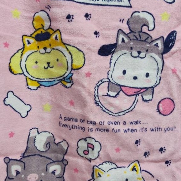 Pupply Dog Pattern Melody Purin Pochacco Hello Kitty Face towel 76 x 34cm