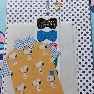 Giallo - Set di buste con lettere per magliette origami fai da te Snoopy & Woodstock -