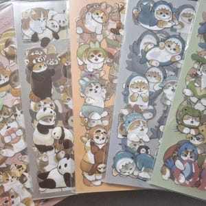 Mofusand Shark Cat Panda PET stickers 1 pad 4 pcs