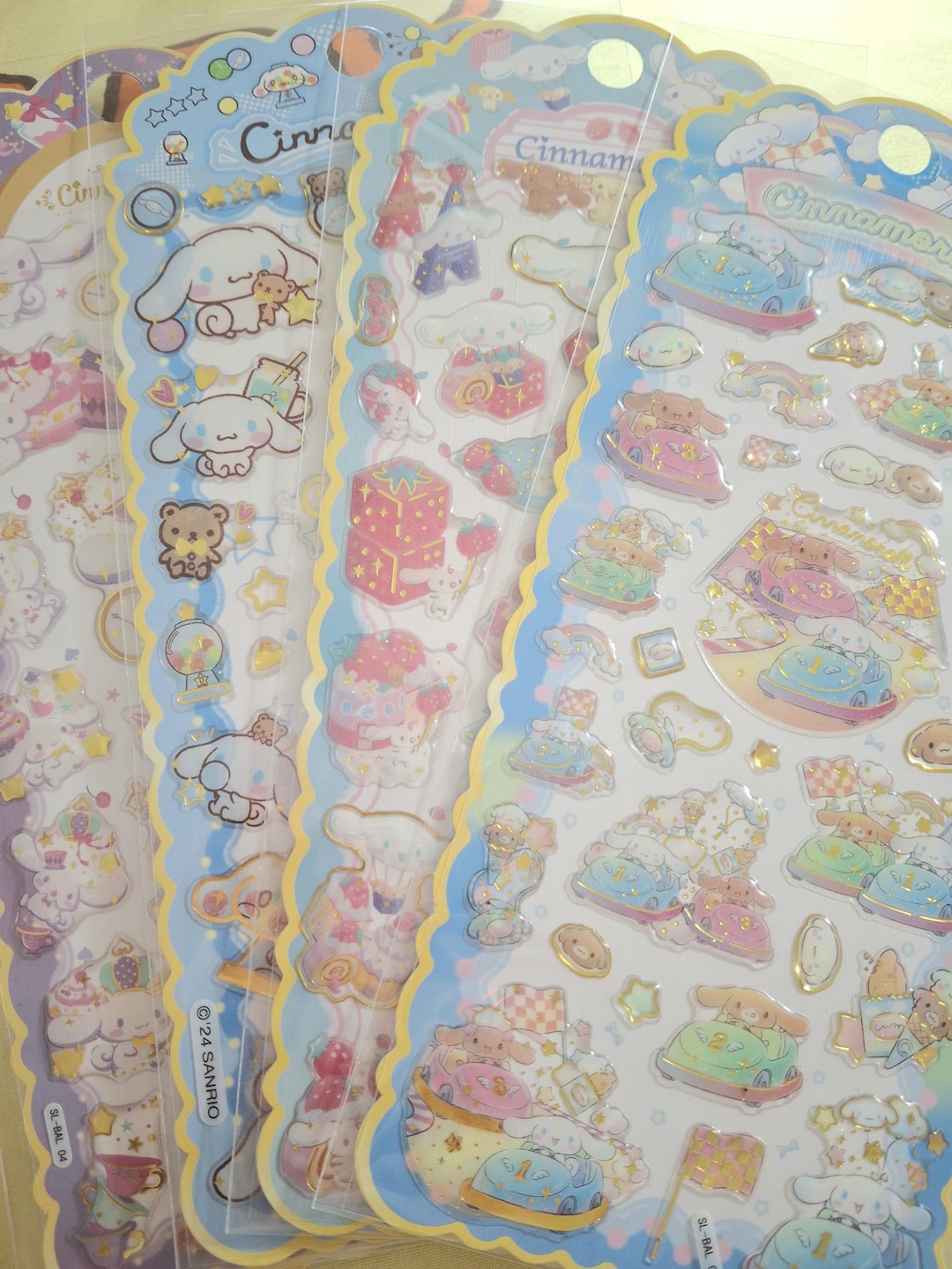 Cinnamoroll Racing Cinnamoroll Gel Stickers Cake Sweet Racing Strawberry Ice Cream Pattern ...