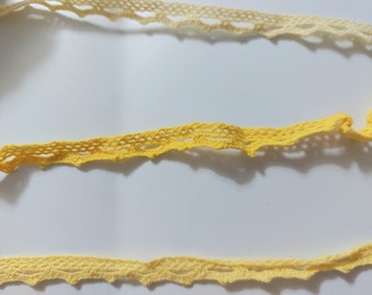 yellow crochet DIY cloth doll accessories cotton lace 3 pcs 1yd