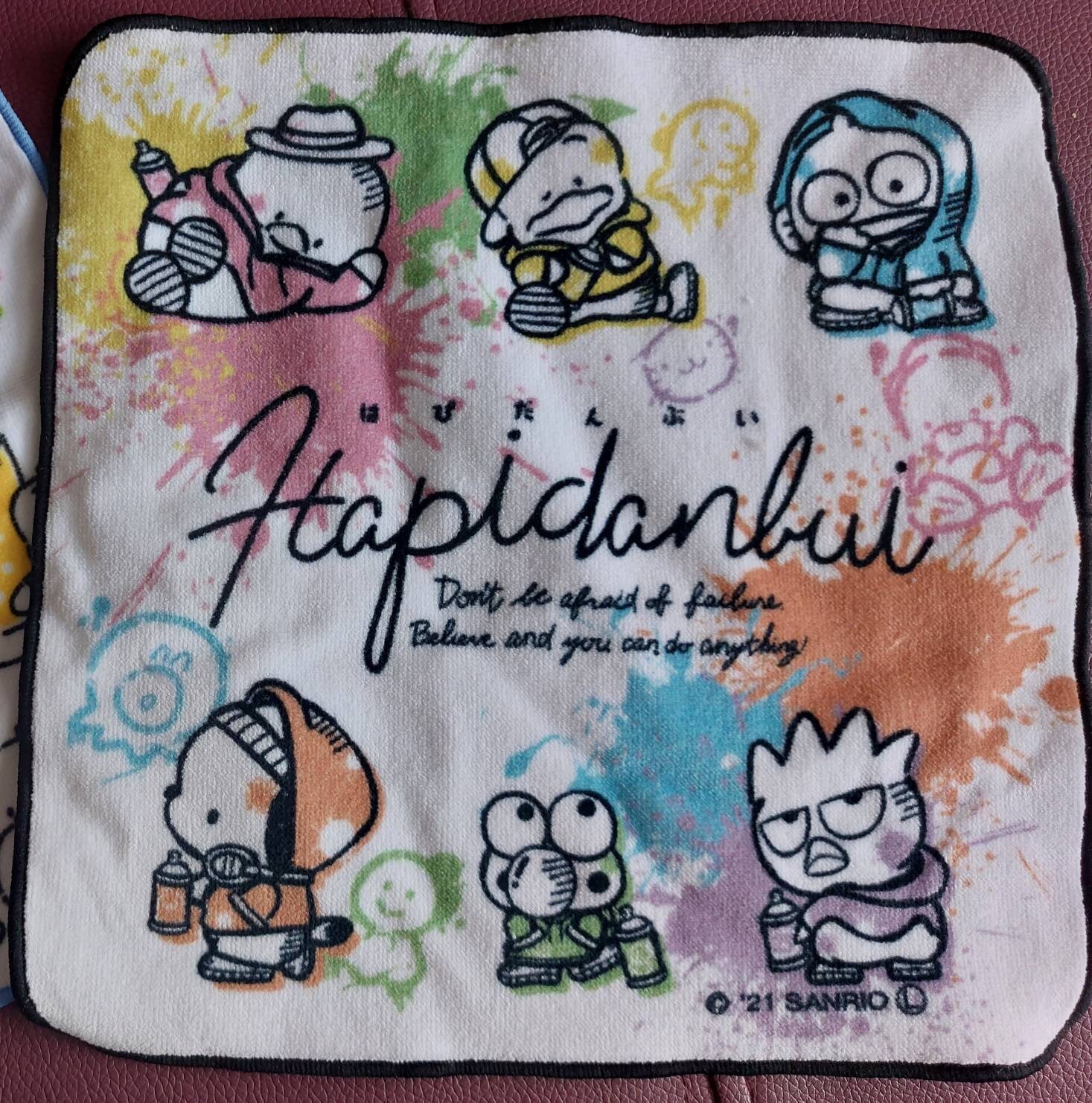 Keroppi Badtz Maru Paint Pattern Hand Towel 20x20cm Etsy Hong Kong